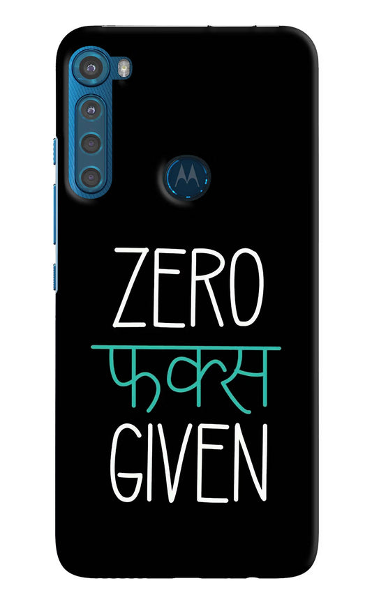 Zero Fucks Given Motorola One Fusion Plus Hard Case Back Cover by Casekaro