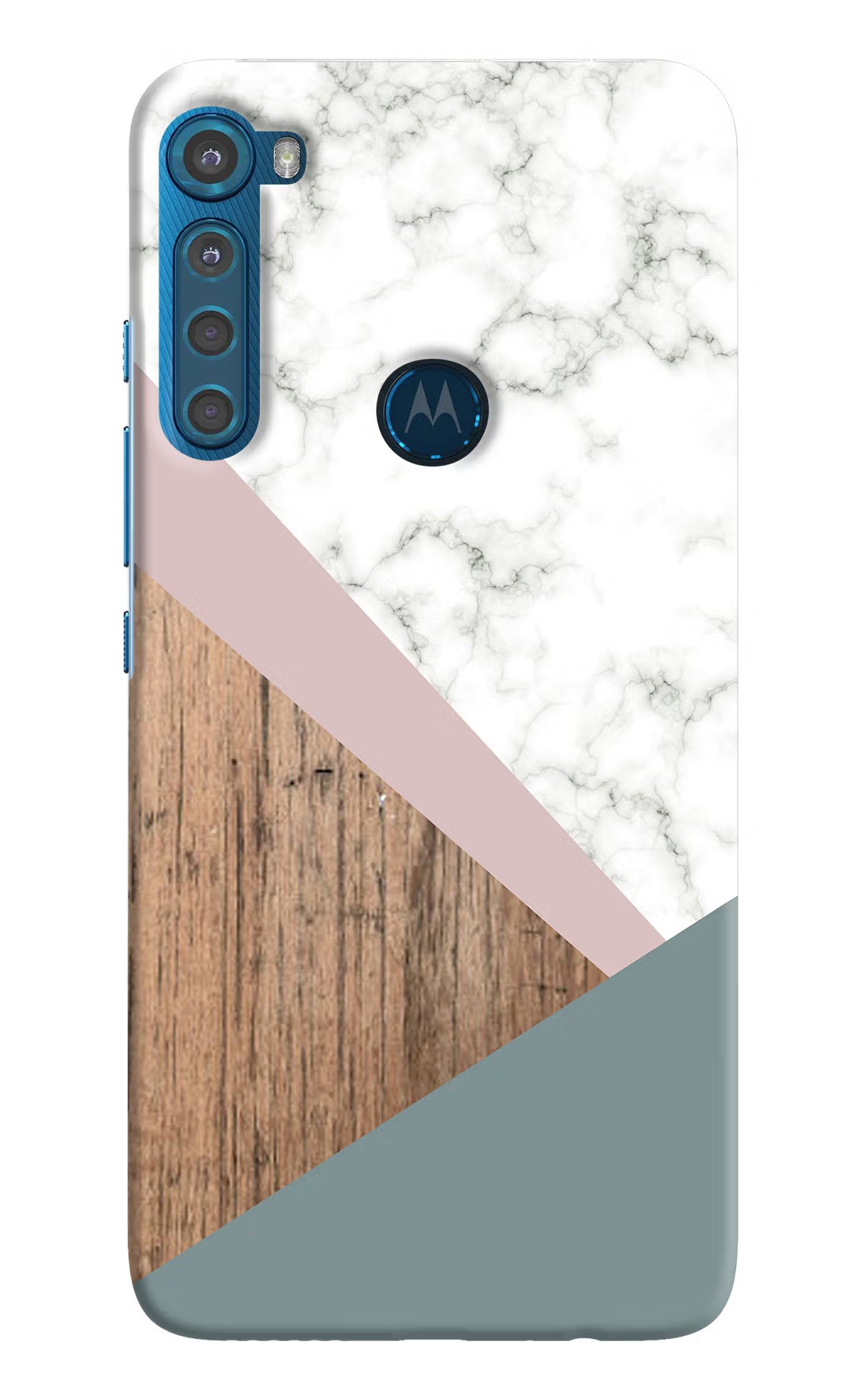 Marble wood Abstract Motorola One Fusion Plus Hard Case Back Cover by Casekaro
