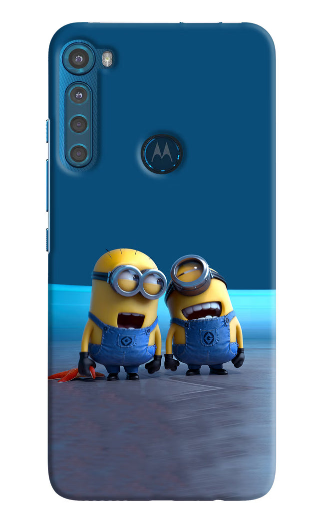 Minion Laughing Motorola One Fusion Plus Hard Case Back Cover by Casekaro