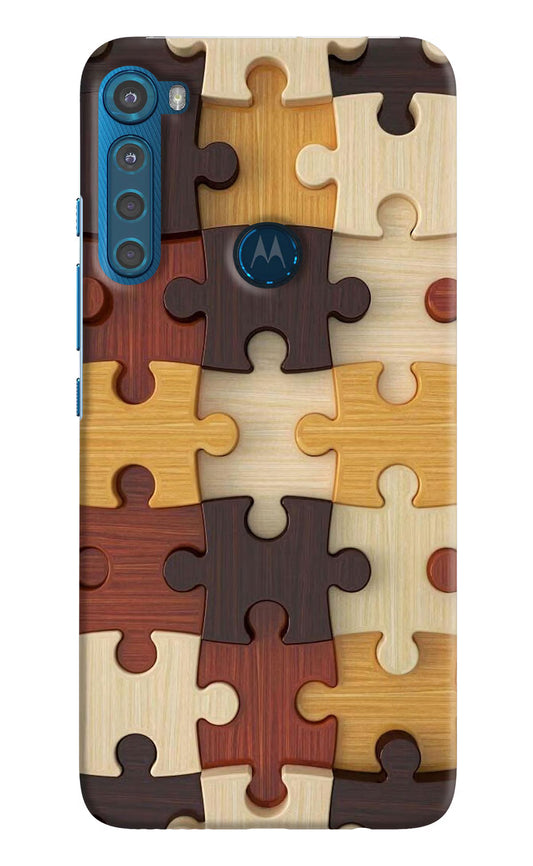 Wooden Puzzle Motorola One Fusion Plus Hard Case Back Cover by Casekaro