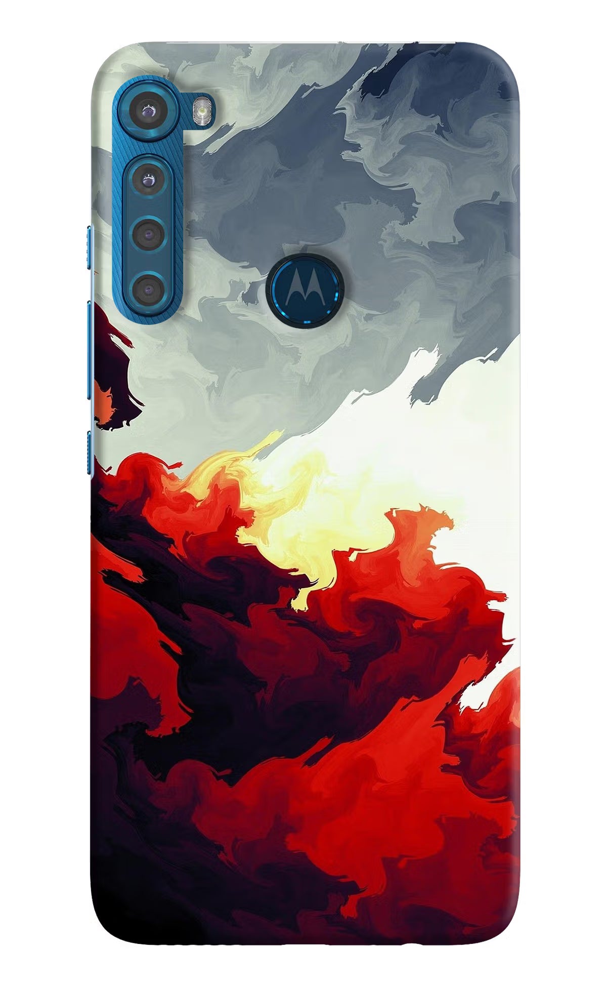 Fire Cloud Motorola One Fusion Plus Hard Case Back Cover by Casekaro