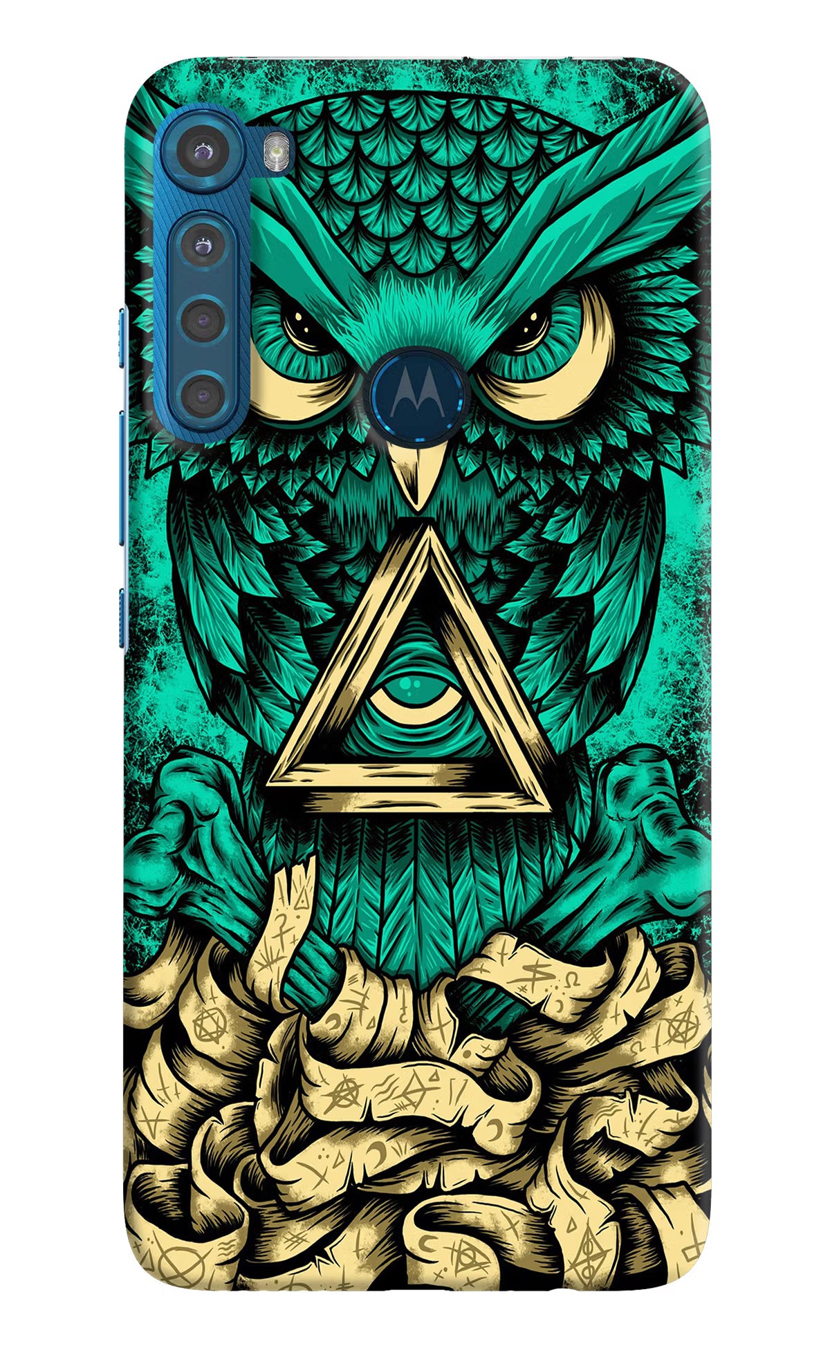 Green Owl Motorola One Fusion Plus Hard Case Back Cover by Casekaro