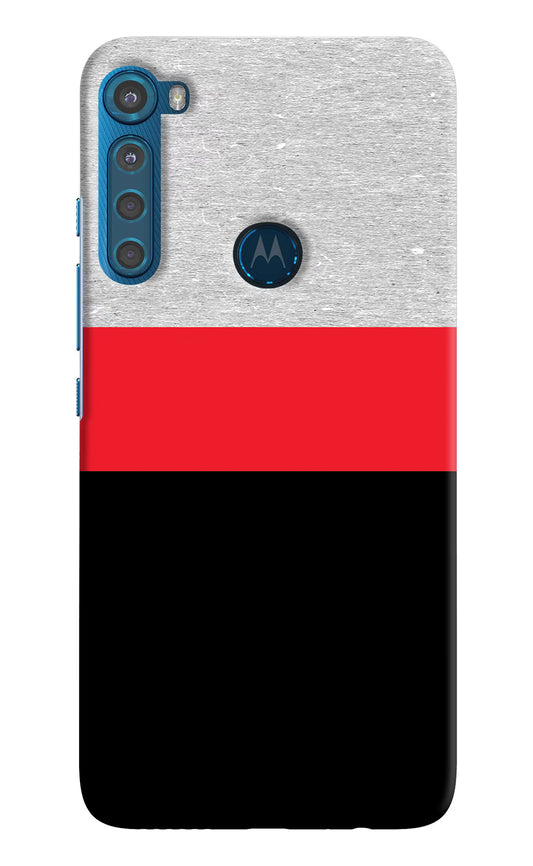 Tri Color Pattern Motorola One Fusion Plus Hard Case Back Cover by Casekaro