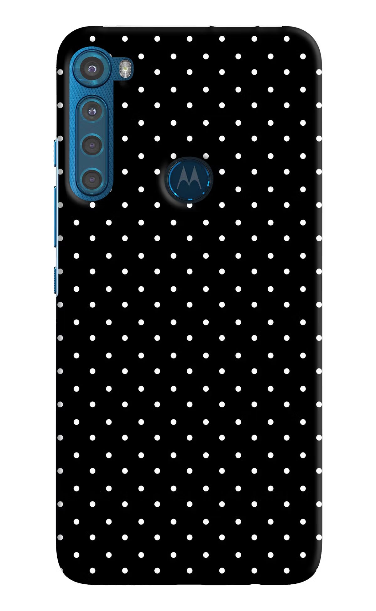 White Dots Motorola One Fusion Plus Hard Case Back Cover by Casekaro
