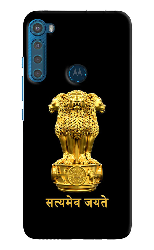 Satyamev Jayate Golden Motorola One Fusion Plus Hard Case Back Cover by Casekaro