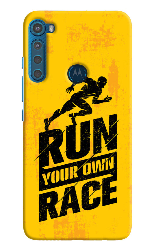 Run Your Own Race Motorola One Fusion Plus Hard Case Back Cover by Casekaro