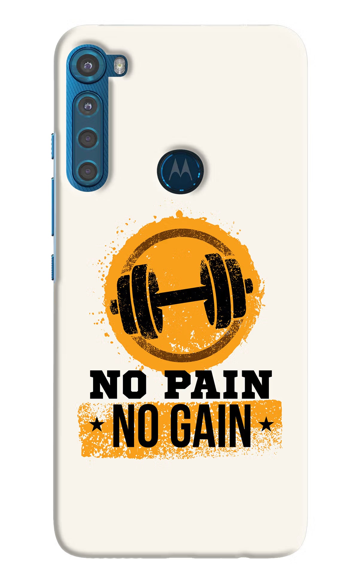 No Pain No Gain Motorola One Fusion Plus Hard Case Back Cover by Casekaro