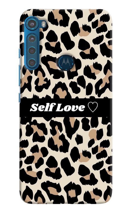 Leopard Print Self Love Motorola One Fusion Plus Hard Case Back Cover by Casekaro