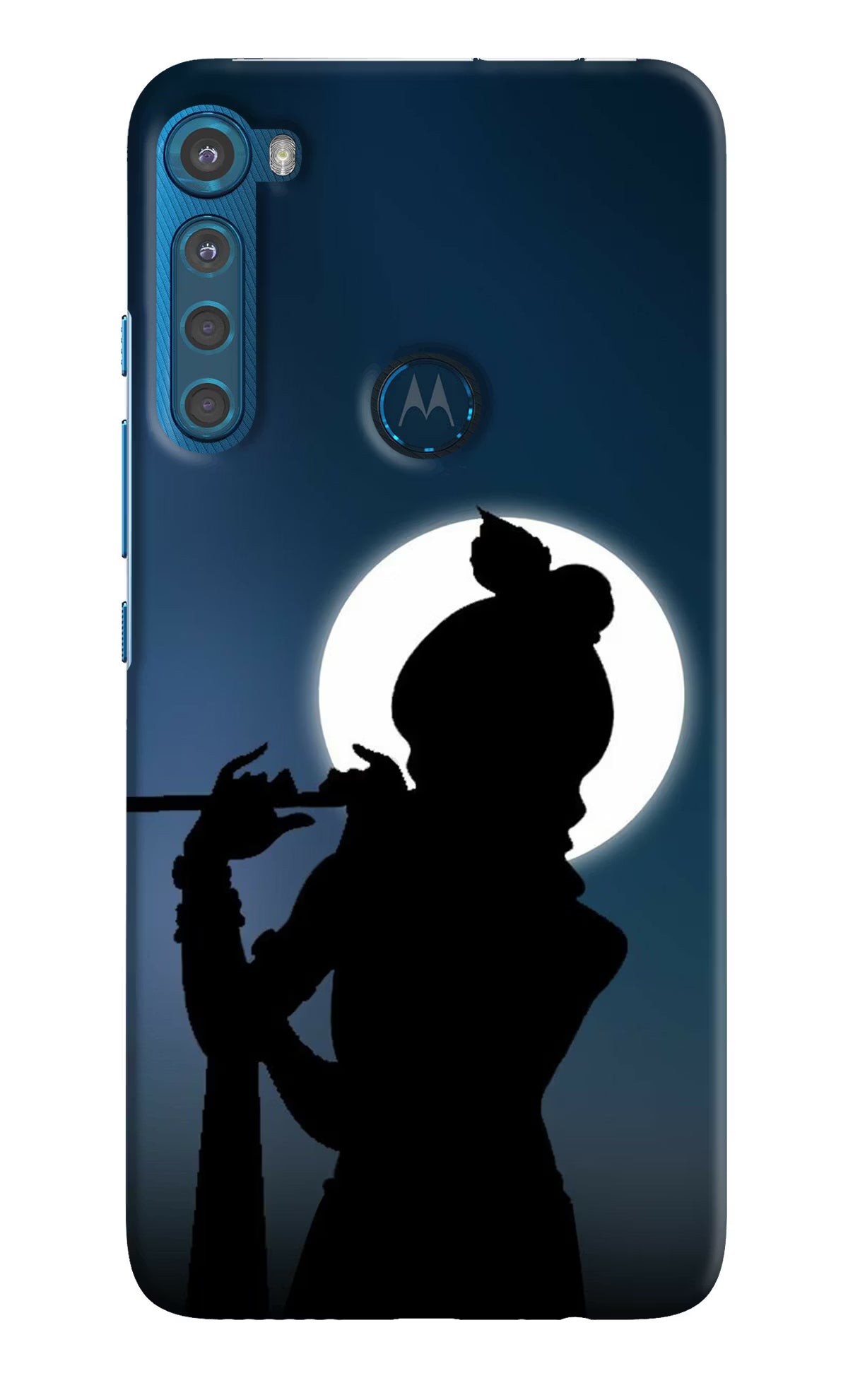 Shri Krishna Silhouette Motorola One Fusion Plus Hard Case Back Cover by Casekaro