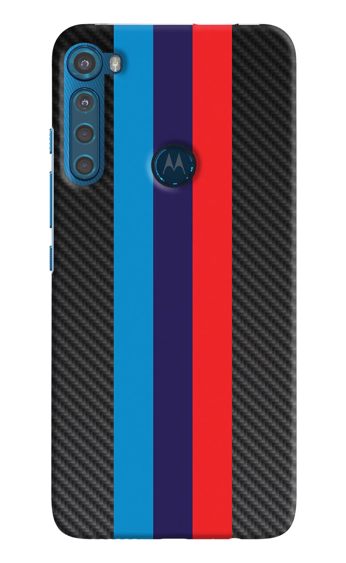 BMW Stripes Pattern Motorola One Fusion Plus Hard Case Back Cover by Casekaro