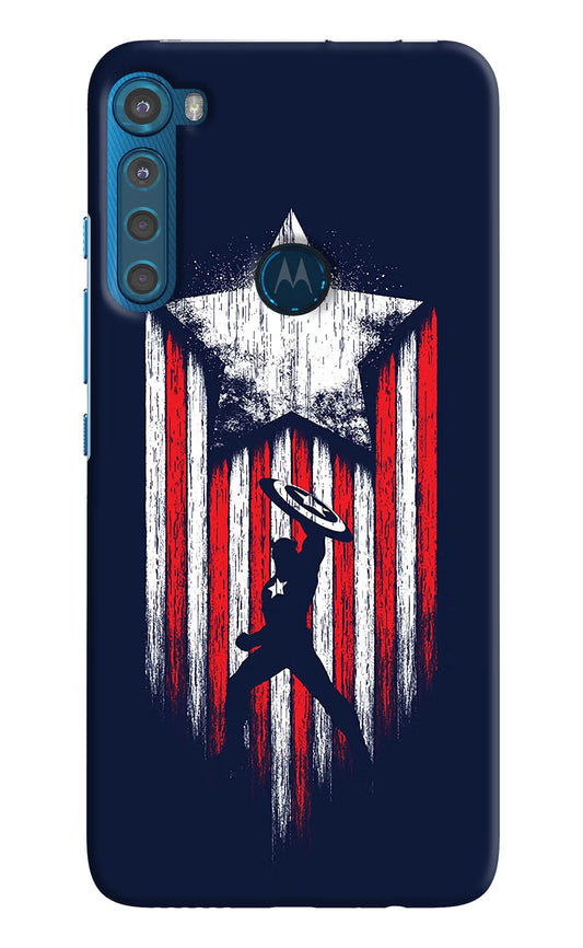Captain America Marvel Art Motorola One Fusion Plus Hard Case Back Cover by Casekaro