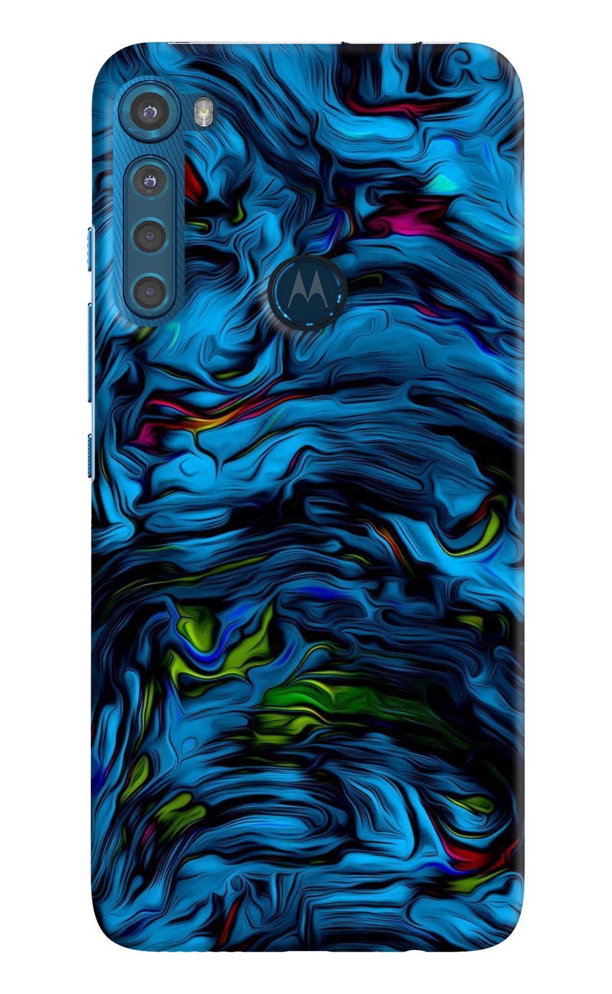 Dark Blue Abstract Motorola One Fusion Plus Back Cover