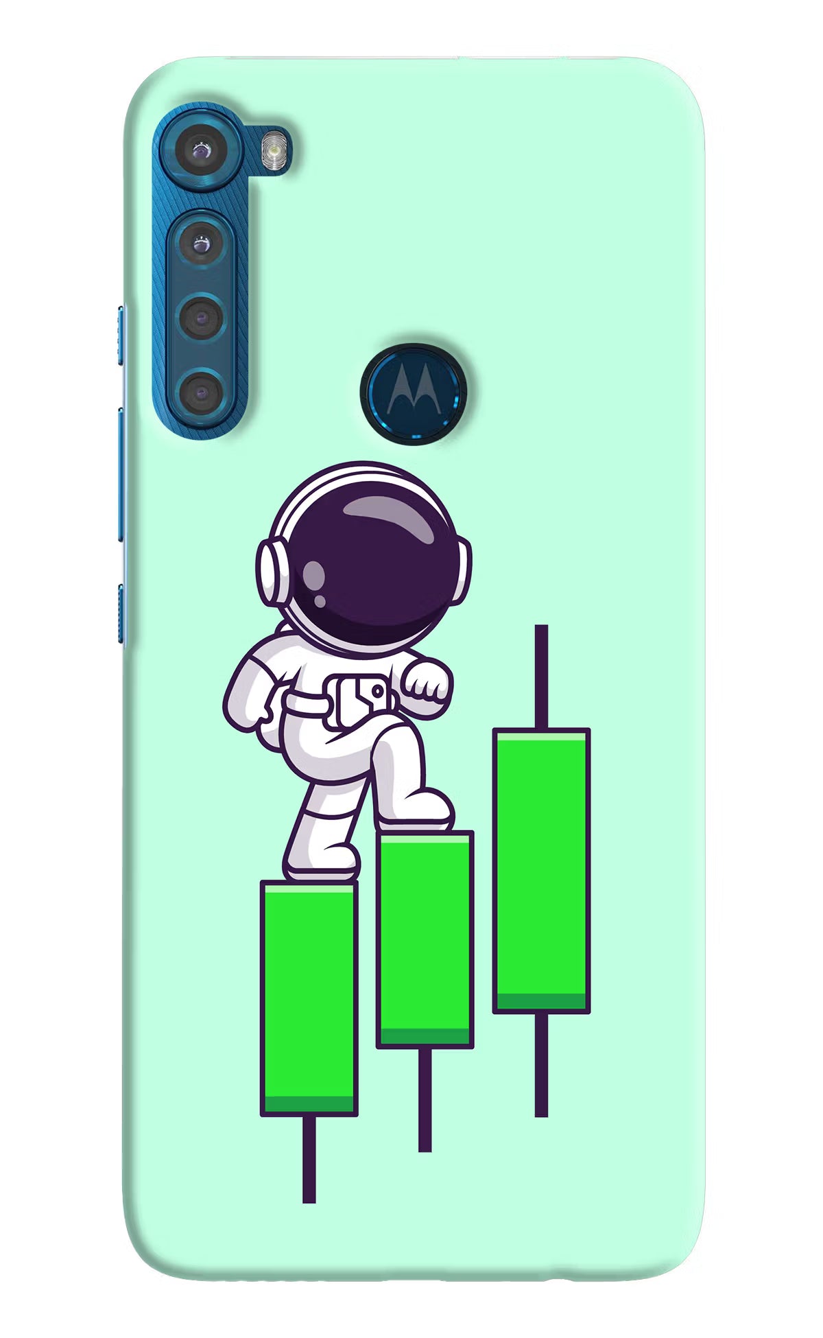 Astronaut Trader Motorola One Fusion Plus Hard Case Back Cover by Casekaro