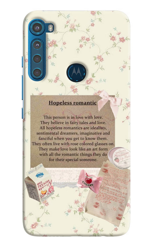 Hopeless Romantic Motorola One Fusion Plus Hard Case Back Cover by Casekaro