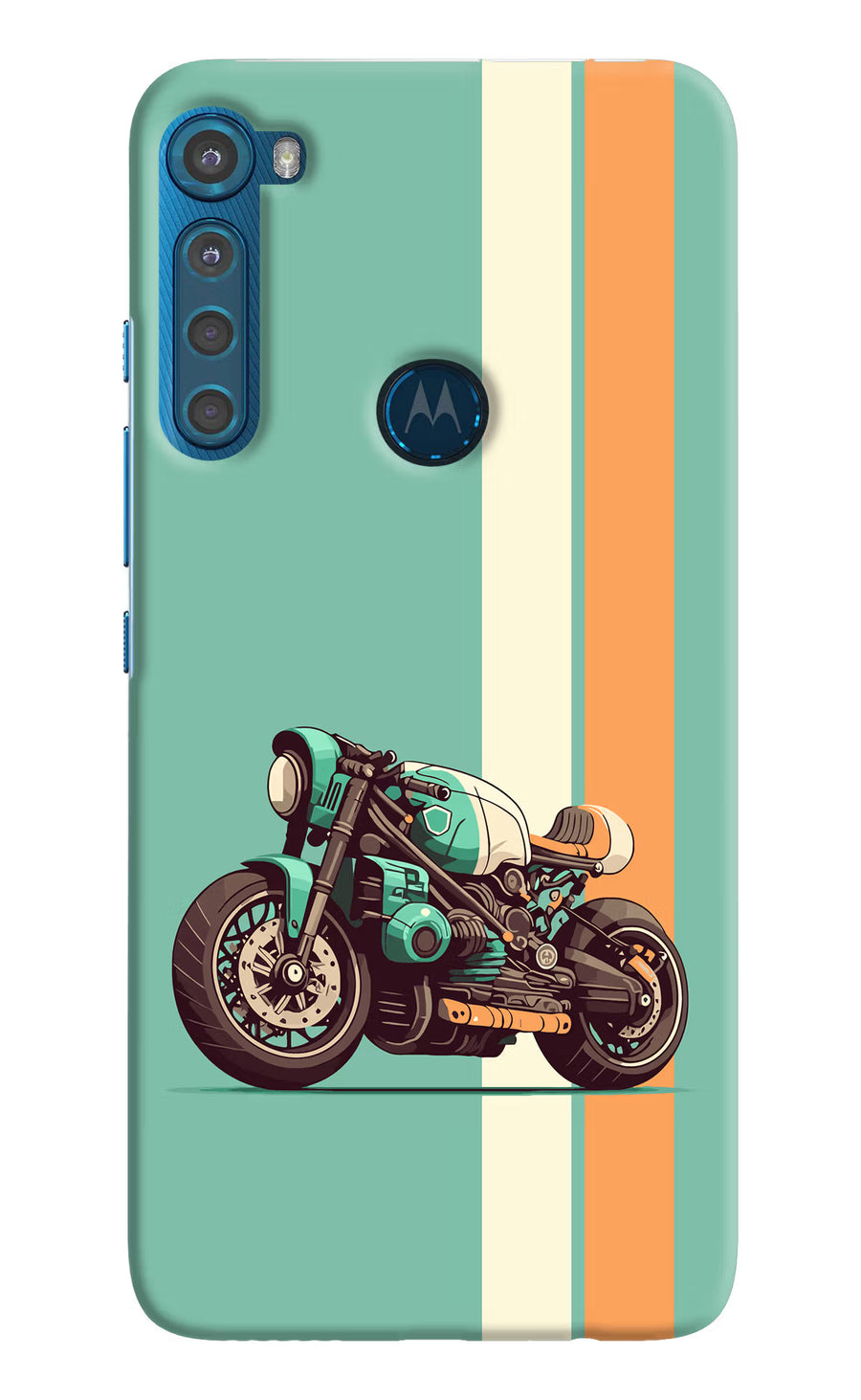 Striped Moto Drift Motorola One Fusion Plus Back Cover, Hard case