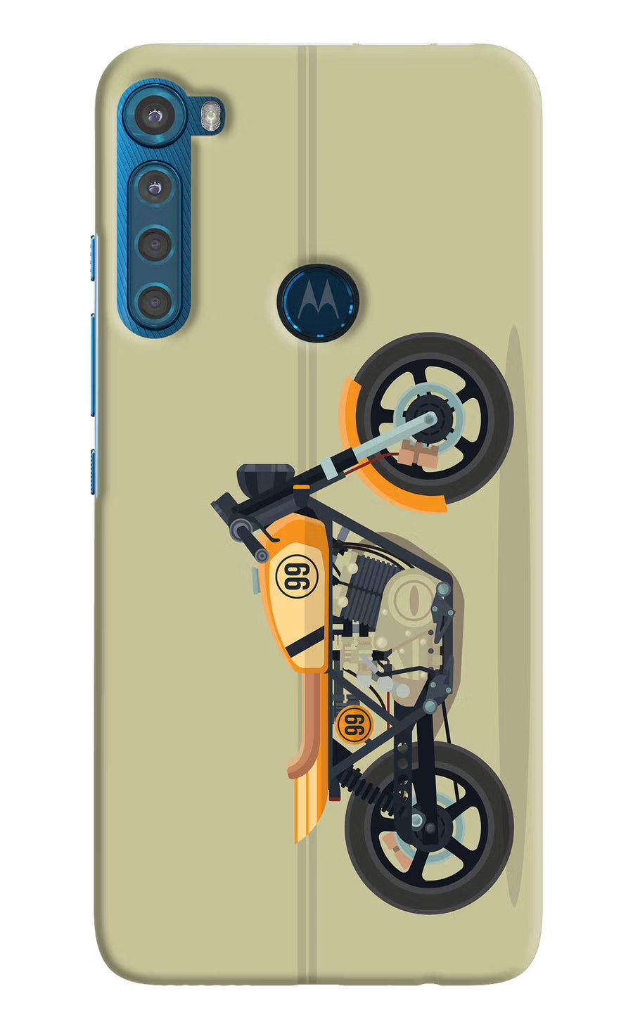 Vertical Speedster Motorola One Fusion Plus Back Cover, Hard case