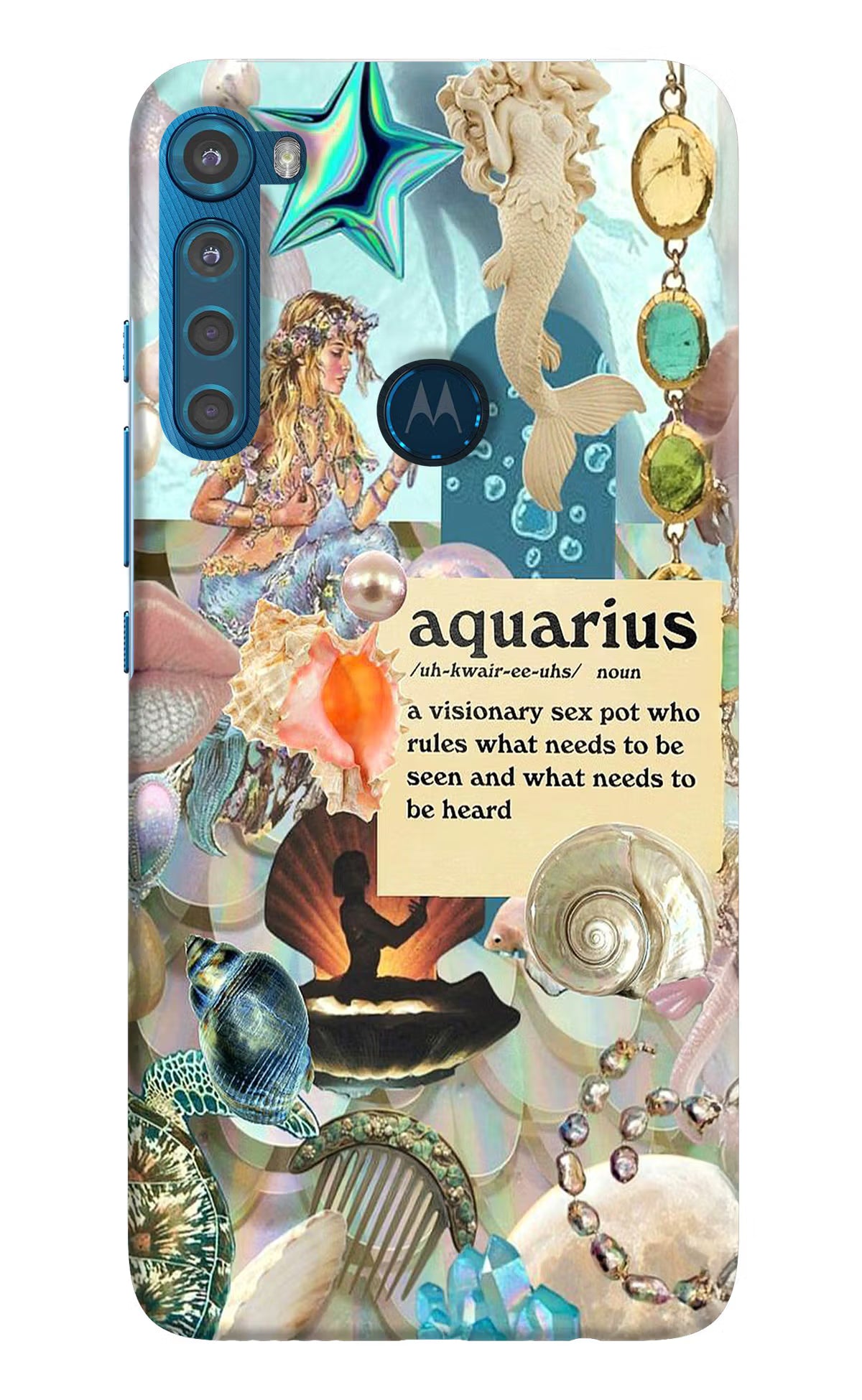 Aquarius Zodiac Motorola One Fusion Plus Hard Case Back Cover by Casekaro