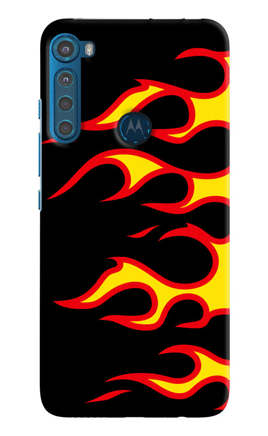 Side Sweep Flames Motorola One Fusion Plus Hard Case Back Cover by Casekaro