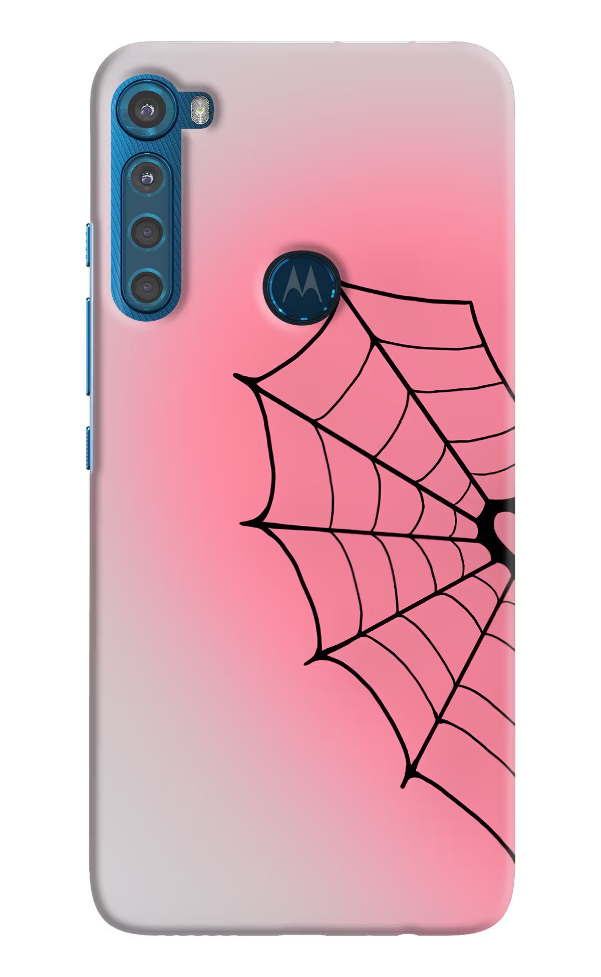 Pink Web Motorola One Fusion Plus Back Cover