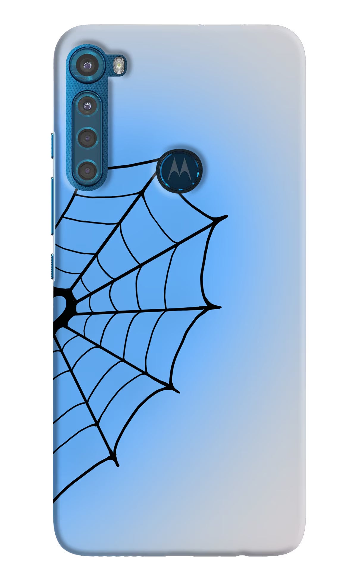 Blue Web Motorola One Fusion Plus Back Cover
