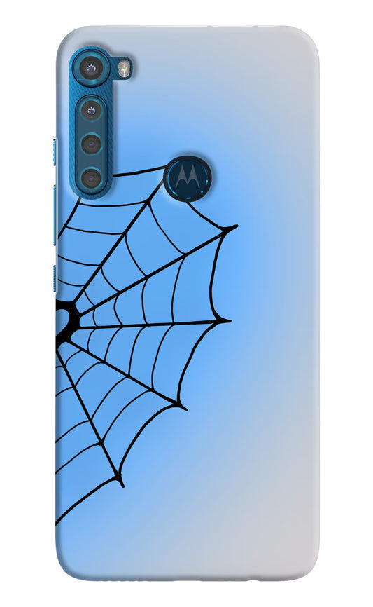 Blue Web Motorola One Fusion Plus Hard Case Back Cover by Casekaro
