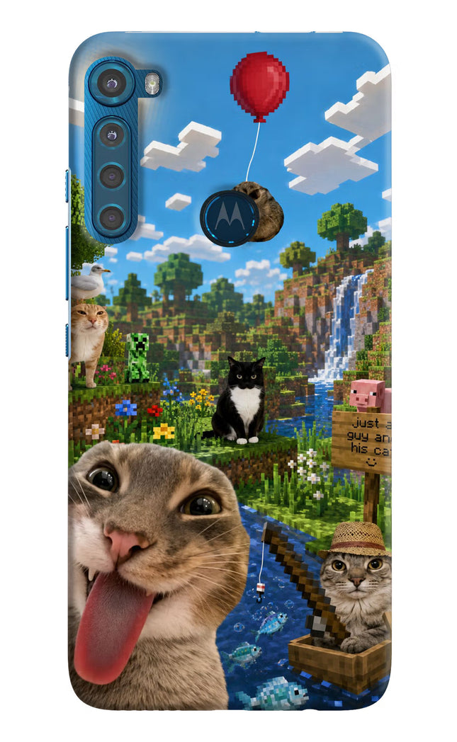 Minecraft Cat Chaos Motorola One Fusion Plus Hard Case Back Cover by Casekaro