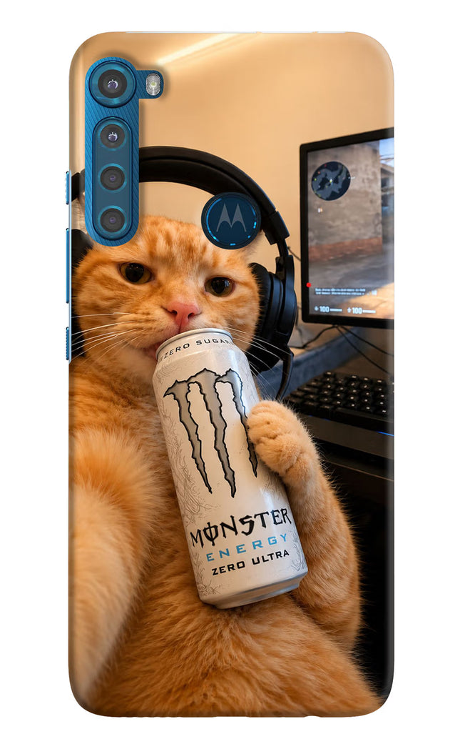 Gamer Cat Energy Motorola One Fusion Plus Hard Case Back Cover by Casekaro