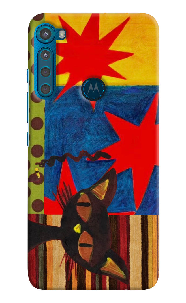 Pop Cat Motorola One Fusion Plus Hard Case Back Cover by Casekaro
