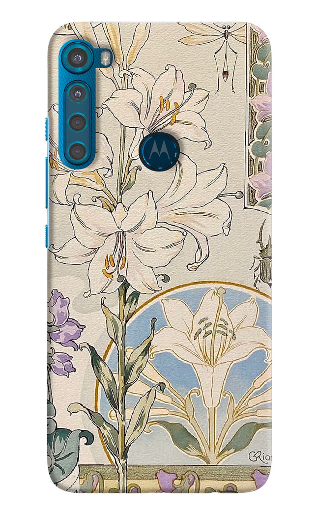 White Lily Motorola One Fusion Plus Hard Case Back Cover by Casekaro