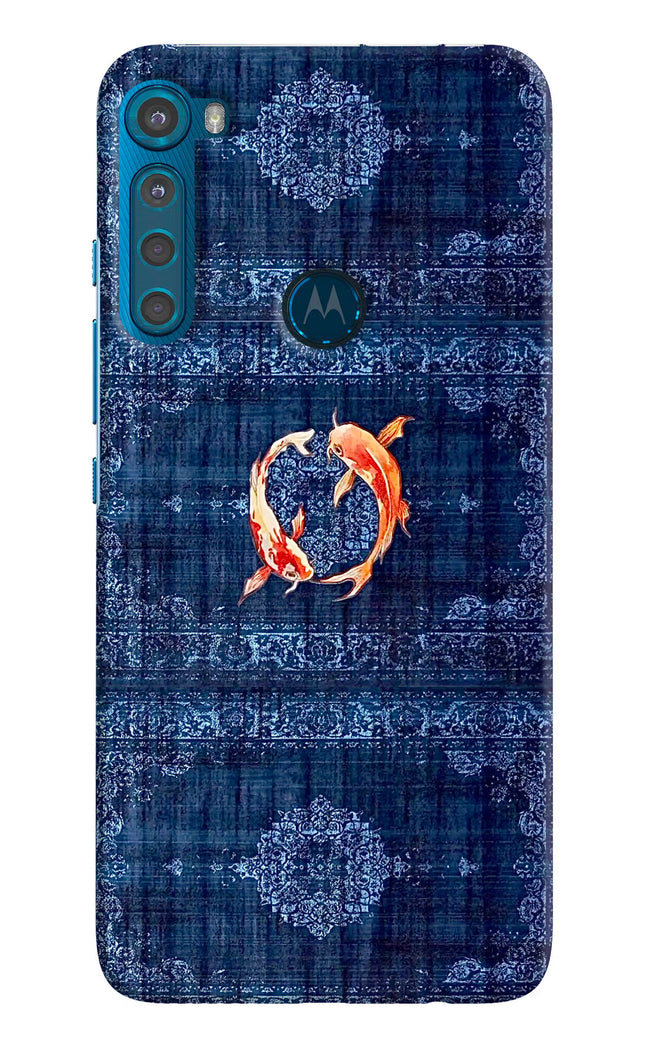 Koi Blue Motorola One Fusion Plus Hard Case Back Cover by Casekaro