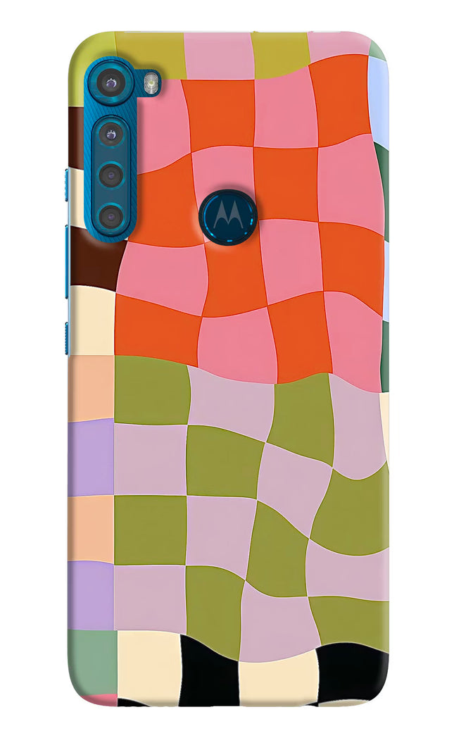 Wavy Grid Motorola One Fusion Plus Hard Case Back Cover by Casekaro
