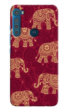 Maroon Elephant Motorola One Fusion Plus Hard Case Back Cover by Casekaro