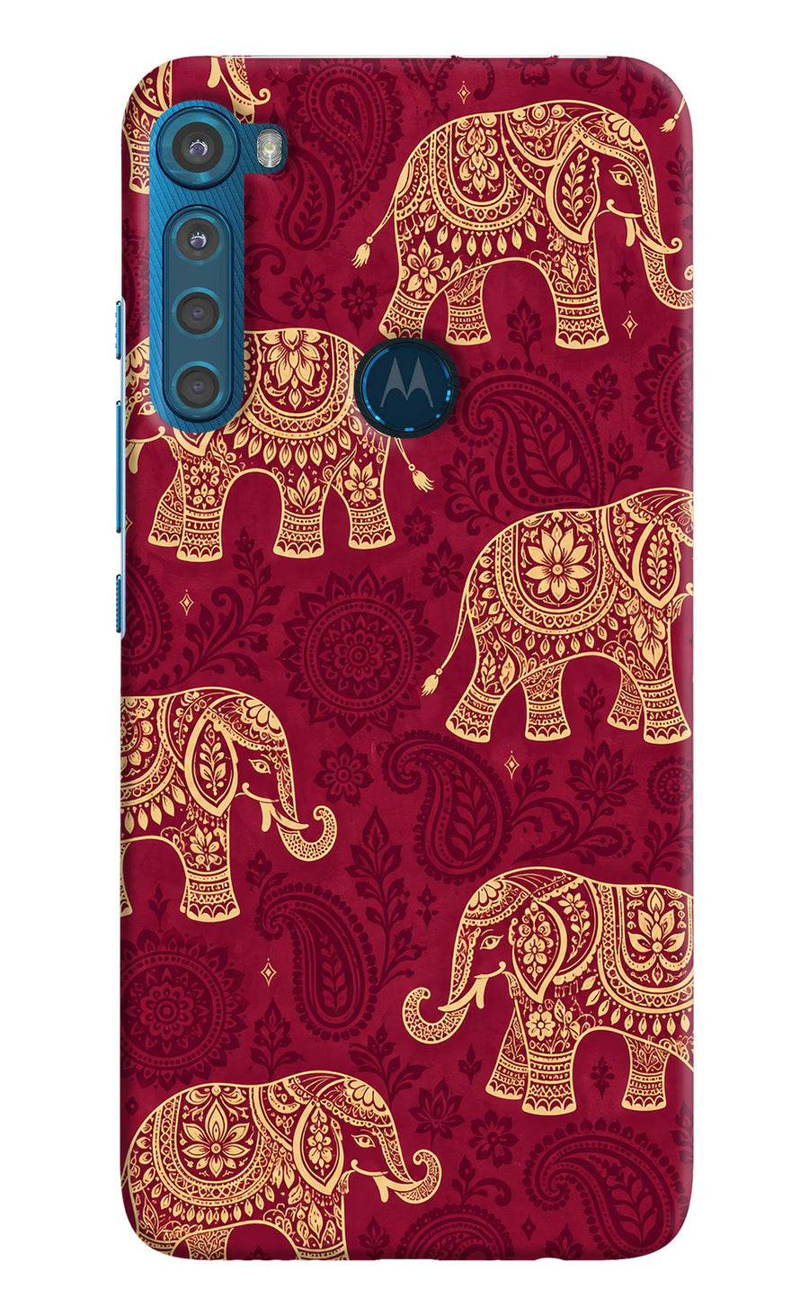 Maroon Elephant Motorola One Fusion Plus Back Cover, Hard case