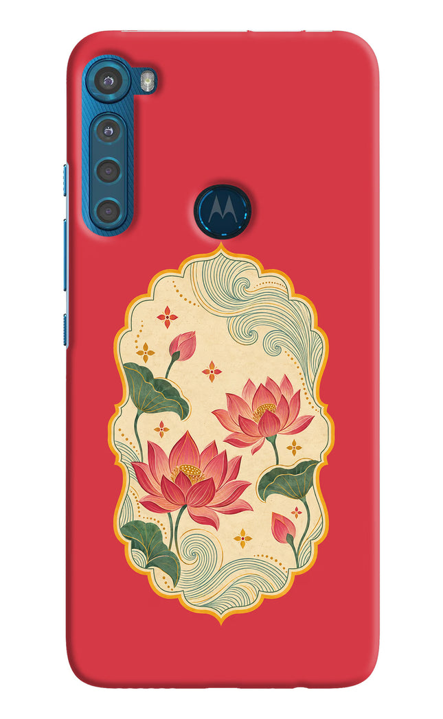 Pink Lotus Motorola One Fusion Plus Back Cover