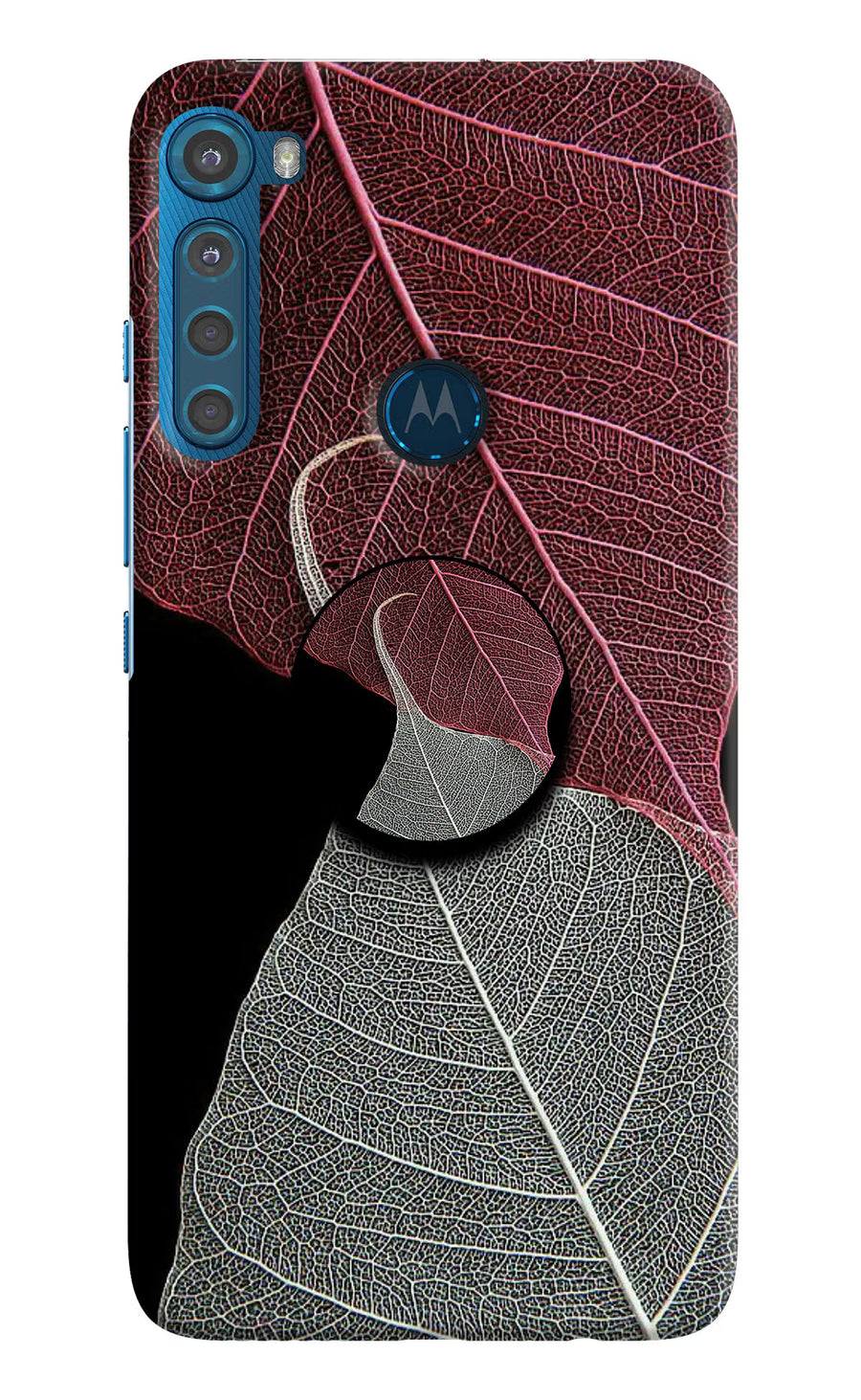 Leaf Pattern Motorola One Fusion Plus Pop Case, Hard case