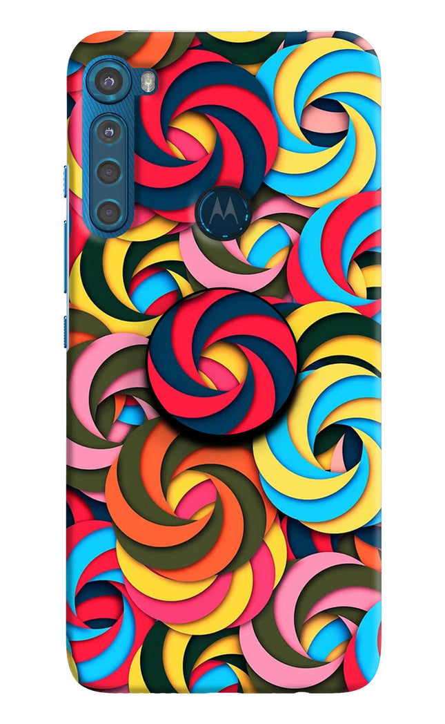 Spiral Pattern Motorola One Fusion Plus Pop Case by Casekaro