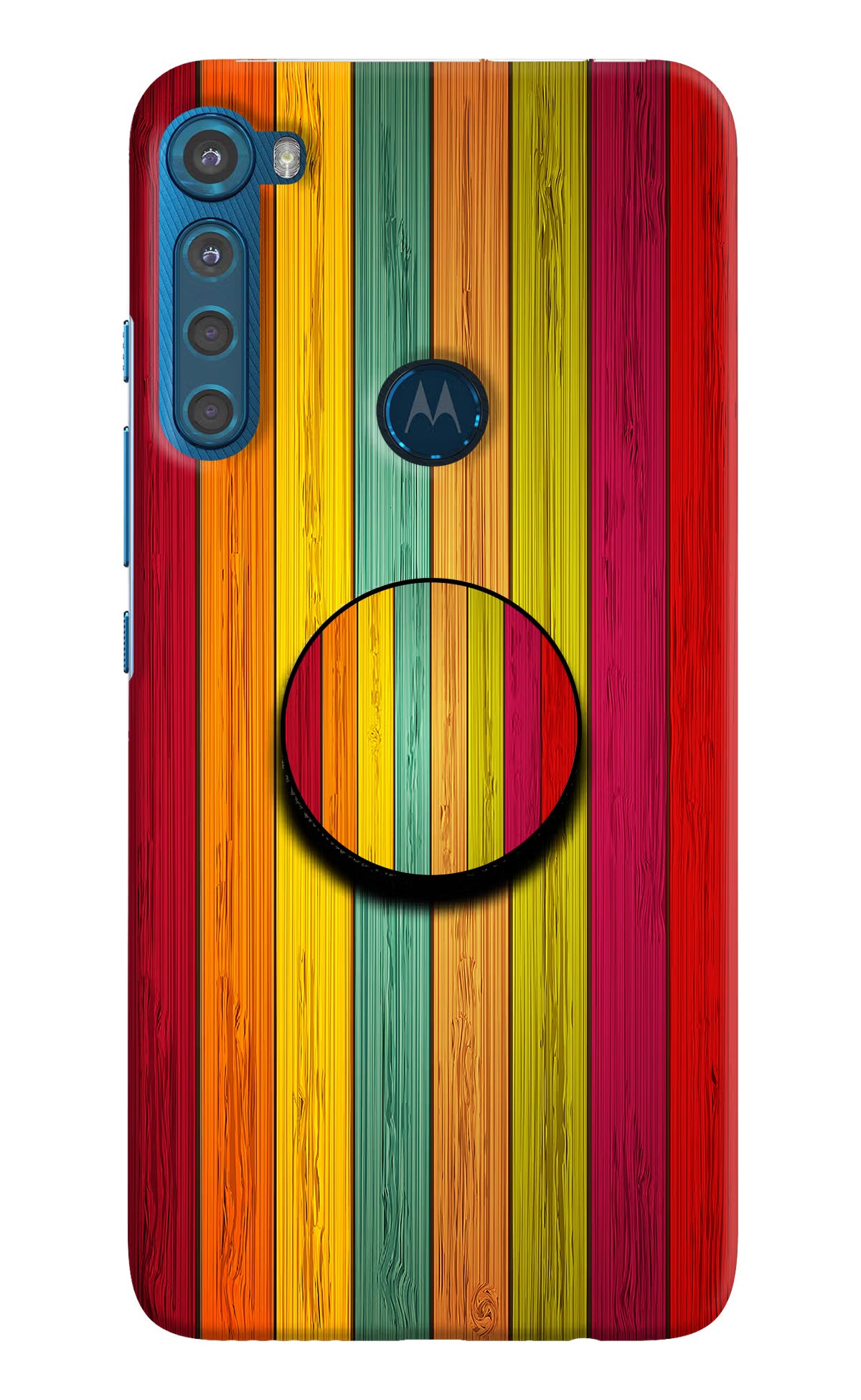 Multicolor Wooden Motorola One Fusion Plus Pop Case by Casekaro