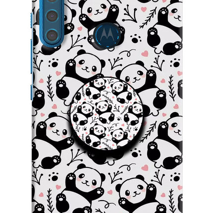 Cute Panda Motorola One Fusion Plus Pop Case by Casekaro