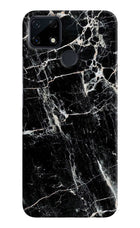 Black Marble Texture Realme Narzo 30A Hard Case Back Cover by Casekaro