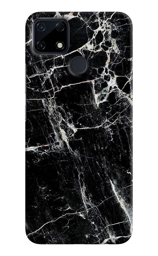 Black Marble Texture Realme Narzo 30A Hard Case Back Cover by Casekaro