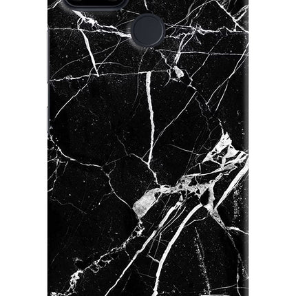 Black Marble Pattern Realme Narzo 30A Hard Case Back Cover by Casekaro