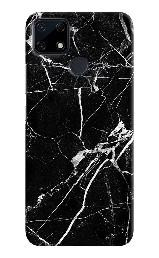 Black Marble Pattern Realme Narzo 30A Hard Case Back Cover by Casekaro