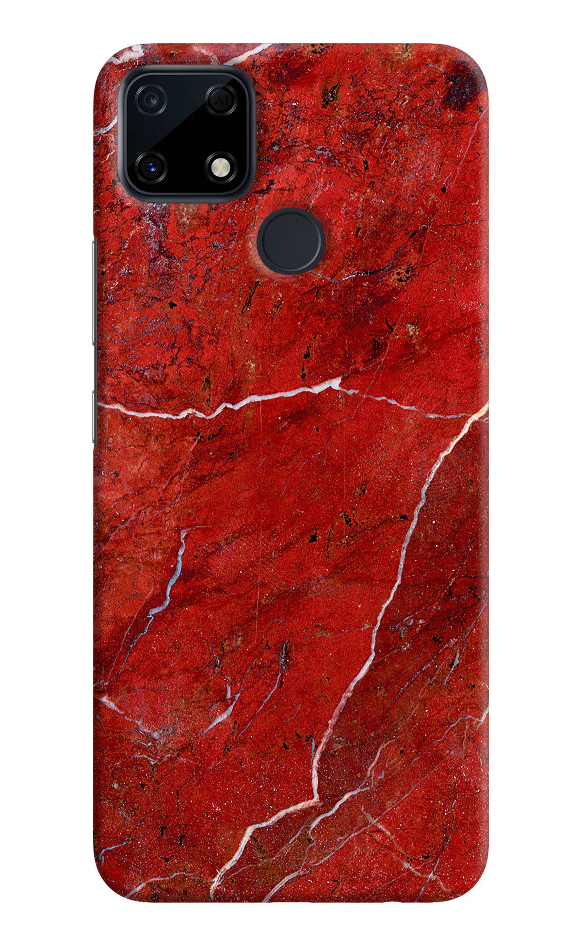 Red Marble Design Realme Narzo 30A Hard Case Back Cover by Casekaro