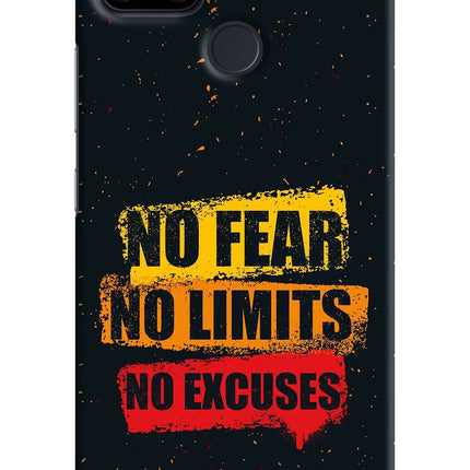 No Fear No Limits No Excuse Realme Narzo 30A Hard Case Back Cover by Casekaro