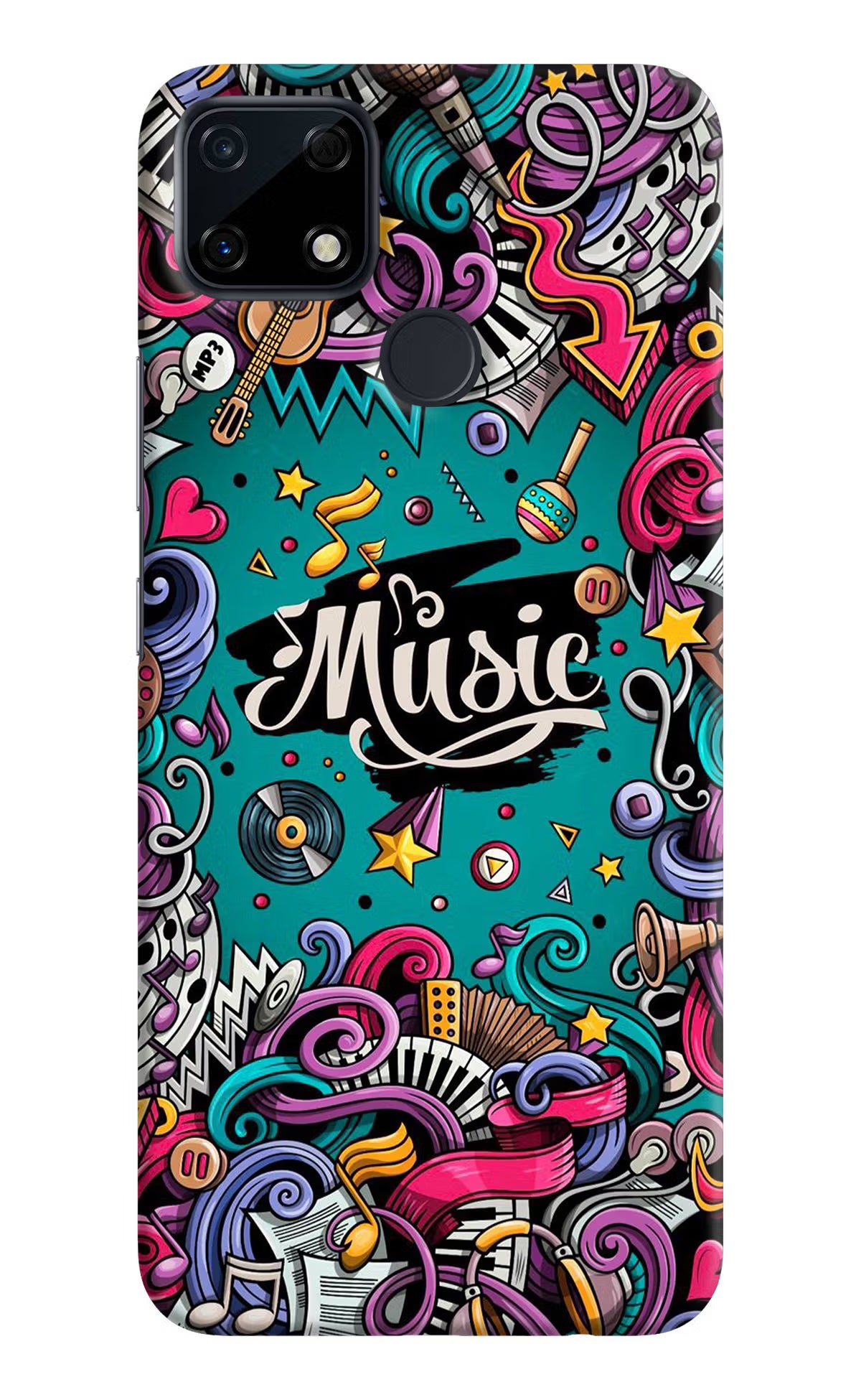 Music Graffiti Realme Narzo 30A Hard Case Back Cover by Casekaro