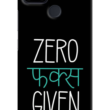 Zero Fucks Given Realme Narzo 30A Hard Case Back Cover by Casekaro