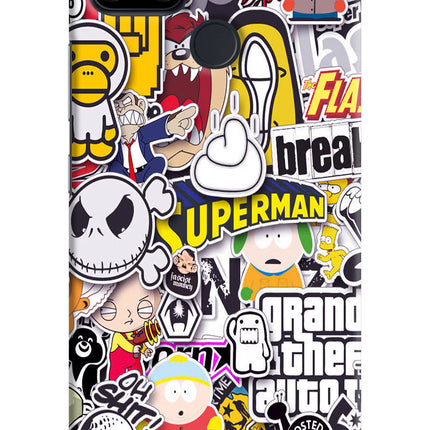 Sticker Bomb Realme Narzo 30A Hard Case Back Cover by Casekaro