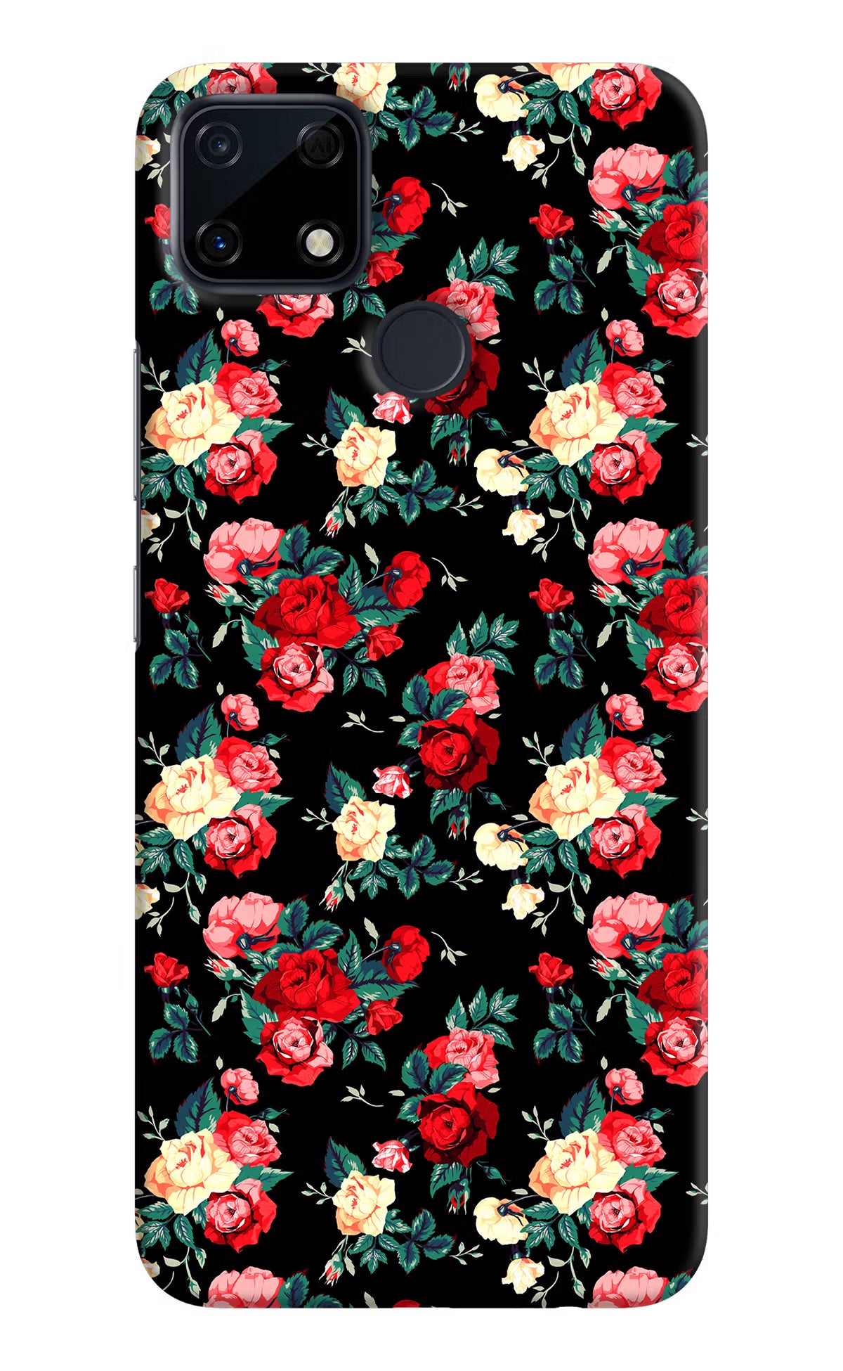 Rose Pattern Realme Narzo 30A Hard Case Back Cover by Casekaro