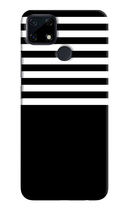 Black and White Print Realme Narzo 30A Hard Case Back Cover by Casekaro