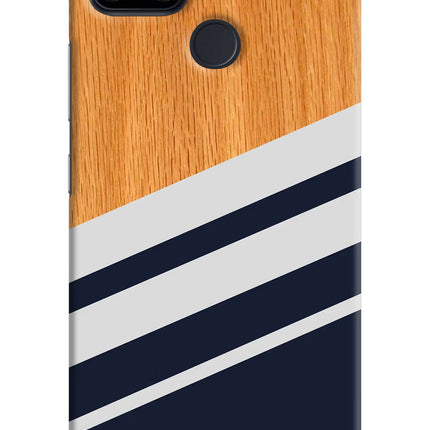 Blue and white wooden Realme Narzo 30A Hard Case Back Cover by Casekaro